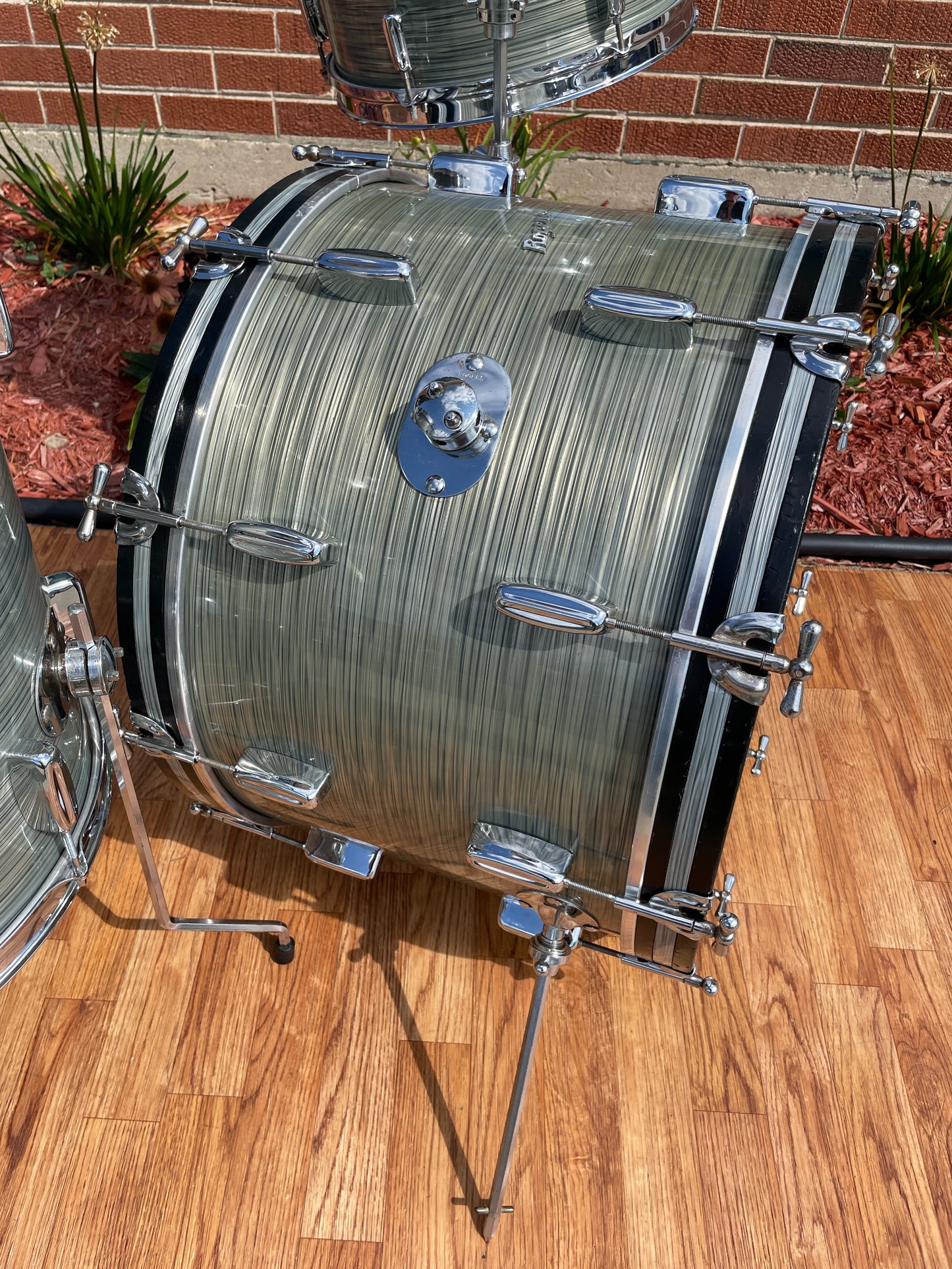 1960s Rogers Holiday Buddy Rich Celebrity Drum Set Steel Gray Ripple Pearl 22/13/16 Cleveland