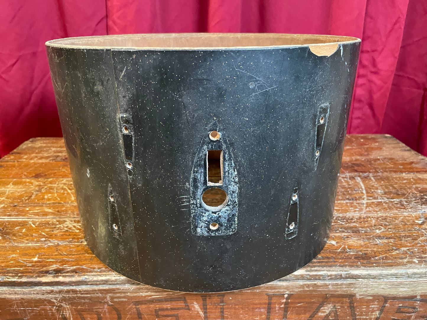 1971 Sonor Teardrop 8x12 Tom Shell Black Silver Speckle 30cm