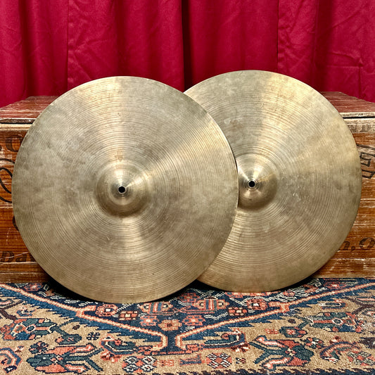 Rare 16" Zildjian A 1940s Trans Stamp Hi-Hat Cymbal Pair 1124g/1144g *Video Demo*