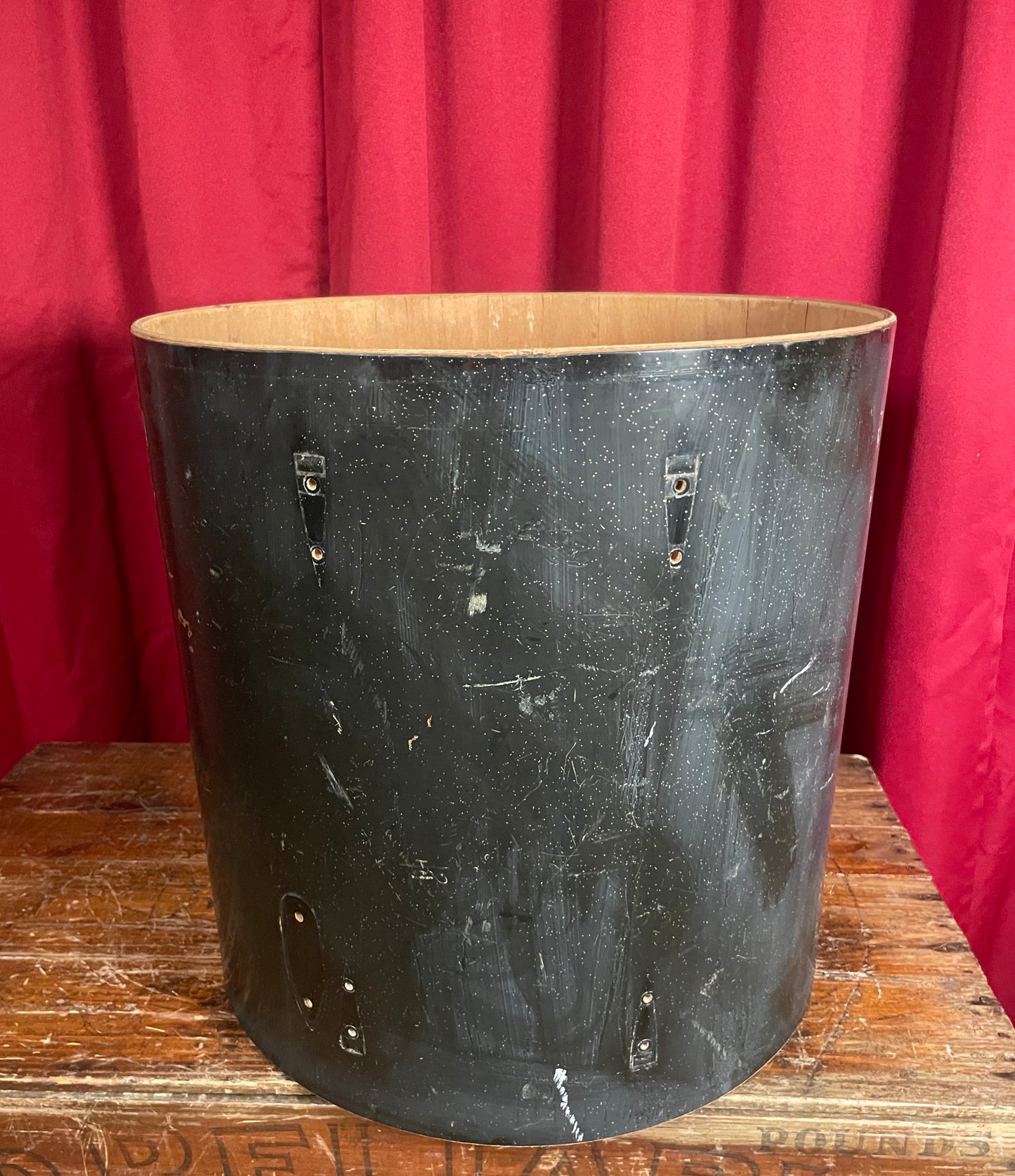 1971 Sonor Teardrop 16x16 Floor Tom Shell Black Silver Speckle 40cm