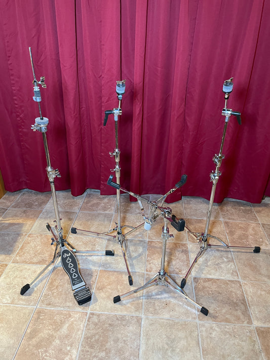 DW 6000 Series Flat Bass Drum Hardware Pack (Hi-Hat, Snare, 2 Cymbal Stands) Drum Workshop