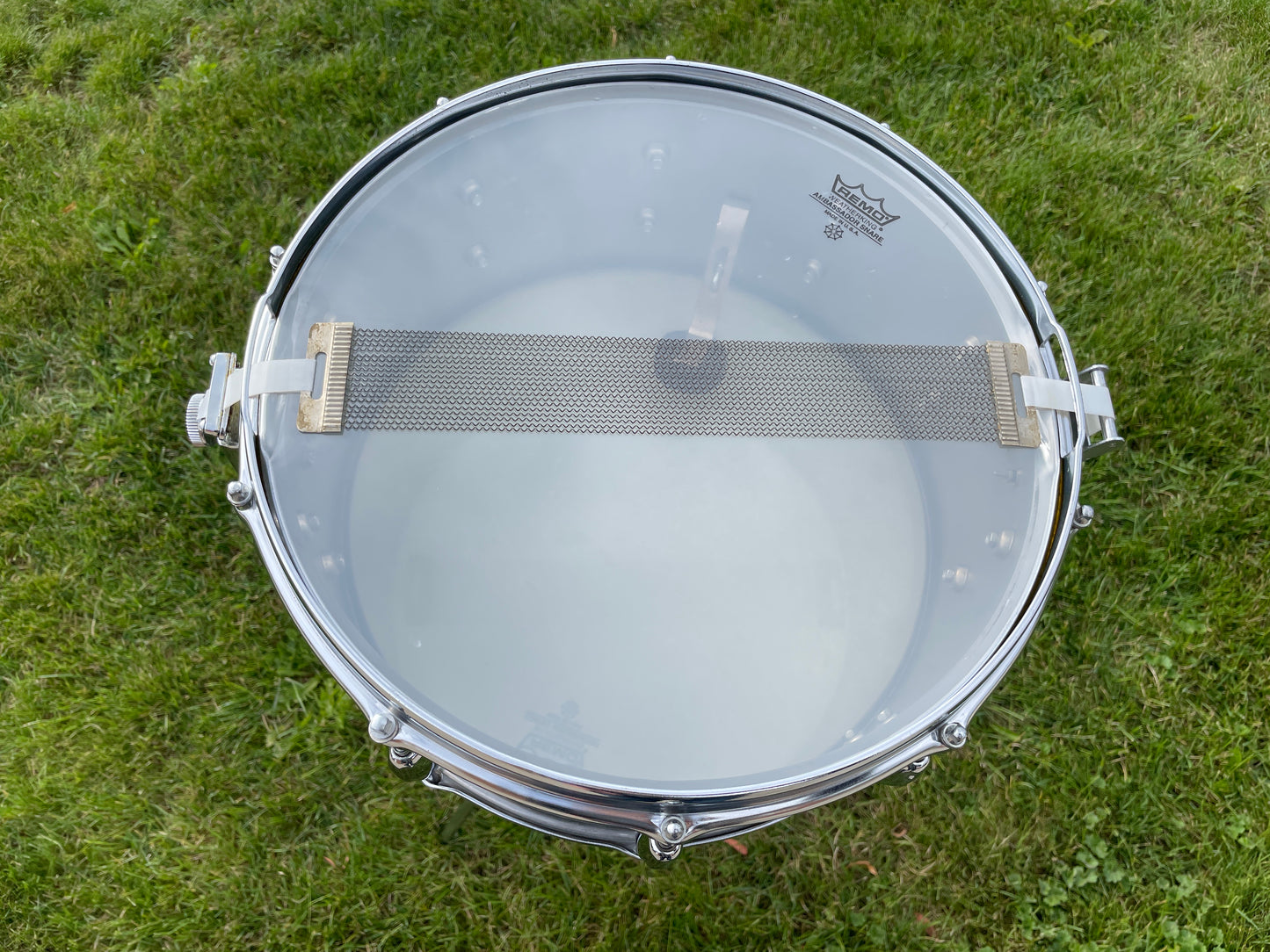 1970's Slingerland 10-Lug Gene Krupa 6.5x14 Chrome Over Brass Snare Drum