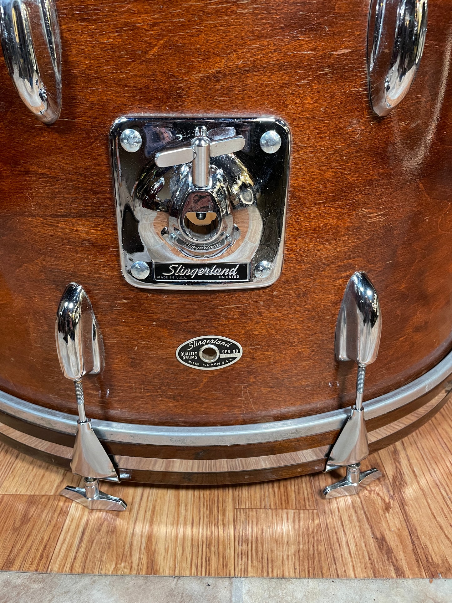 1970s Slingerland 14x24 Sound King Bass Drum Walnut 3 Ply