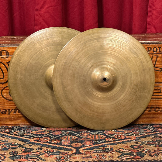 15" Zildjian A 1940s-1950s Trans Stamp Hi-Hat Cymbal Pair 880g/956g *Video Demo*