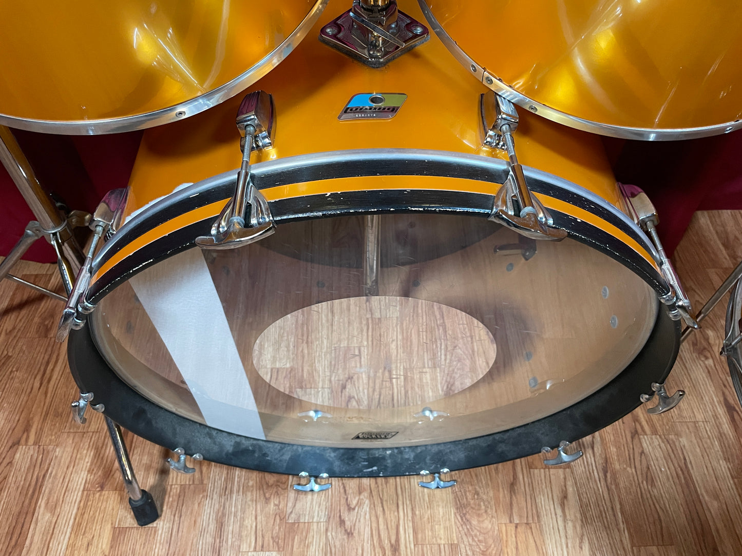 1979 Ludwig Concert Tom Drum Set Gold Silk 24/13/14/15/18