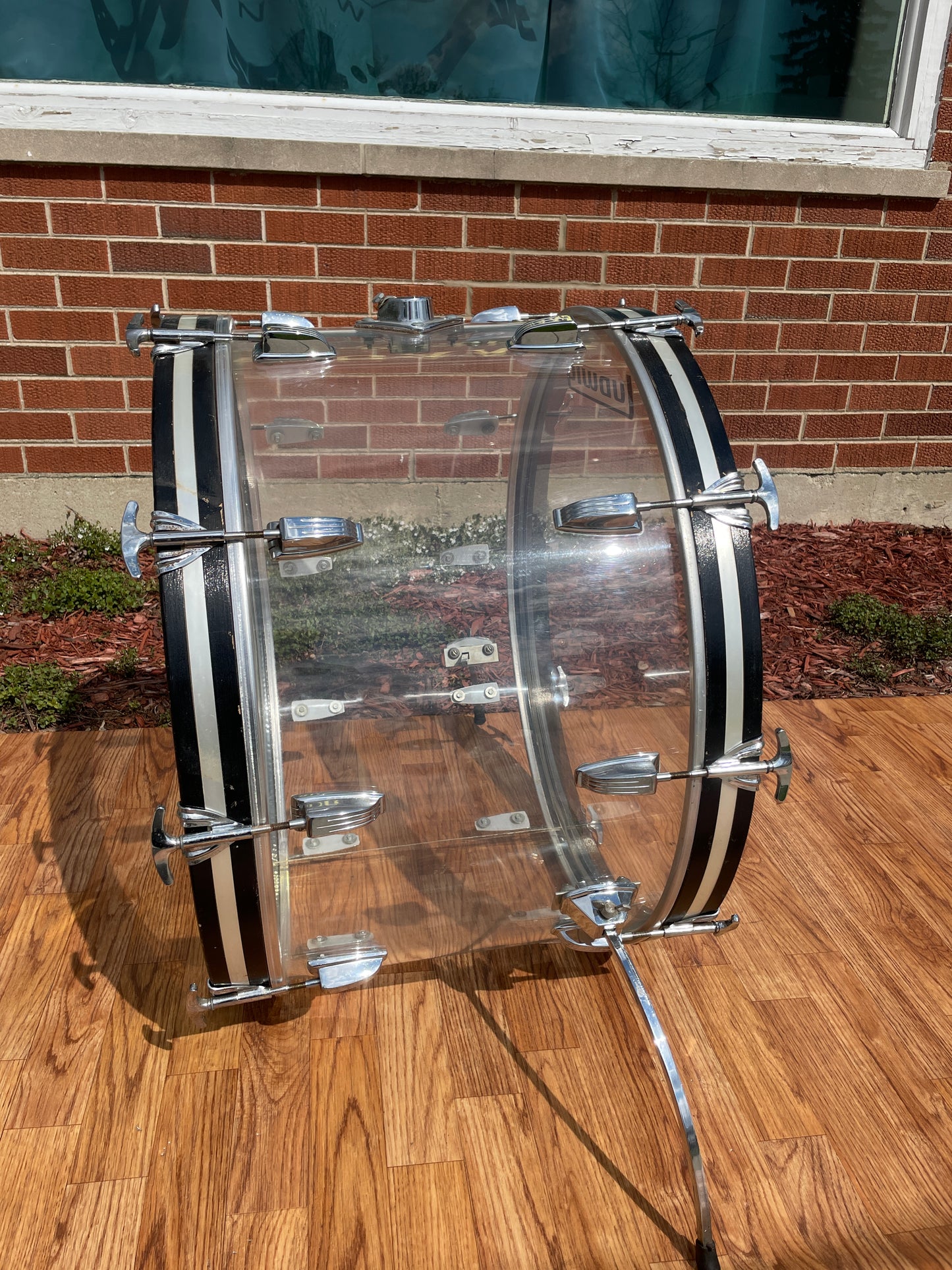 1970s Ludwig 14x24 Vistalite Bass Drum Clear