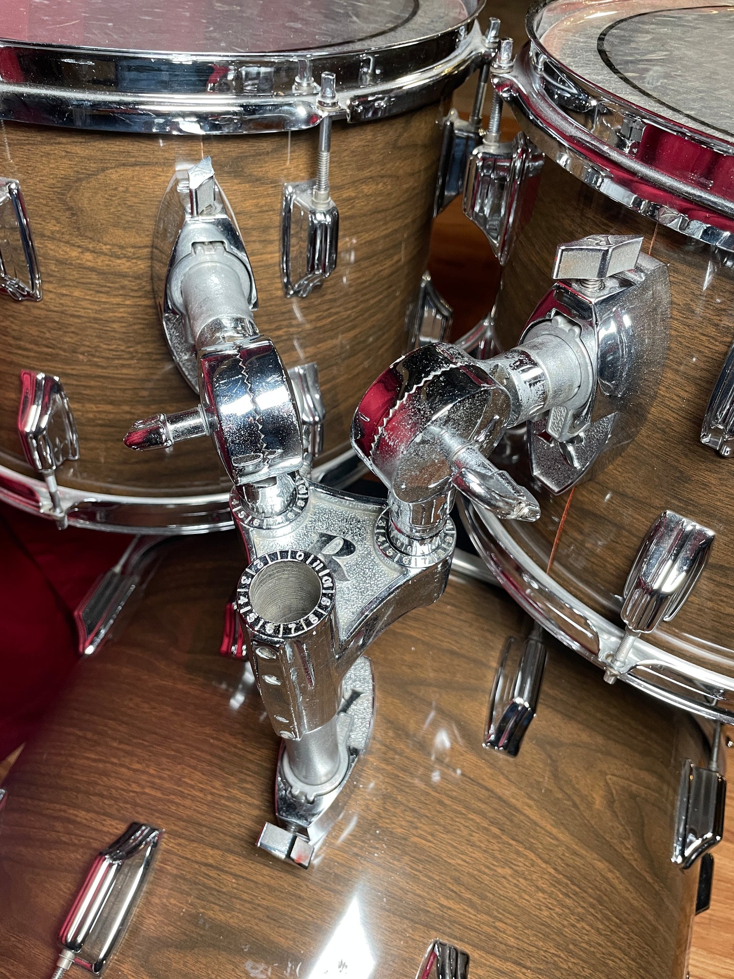 1970s Rogers "Big R" Drum Set New Mahogany 22/13/14/18