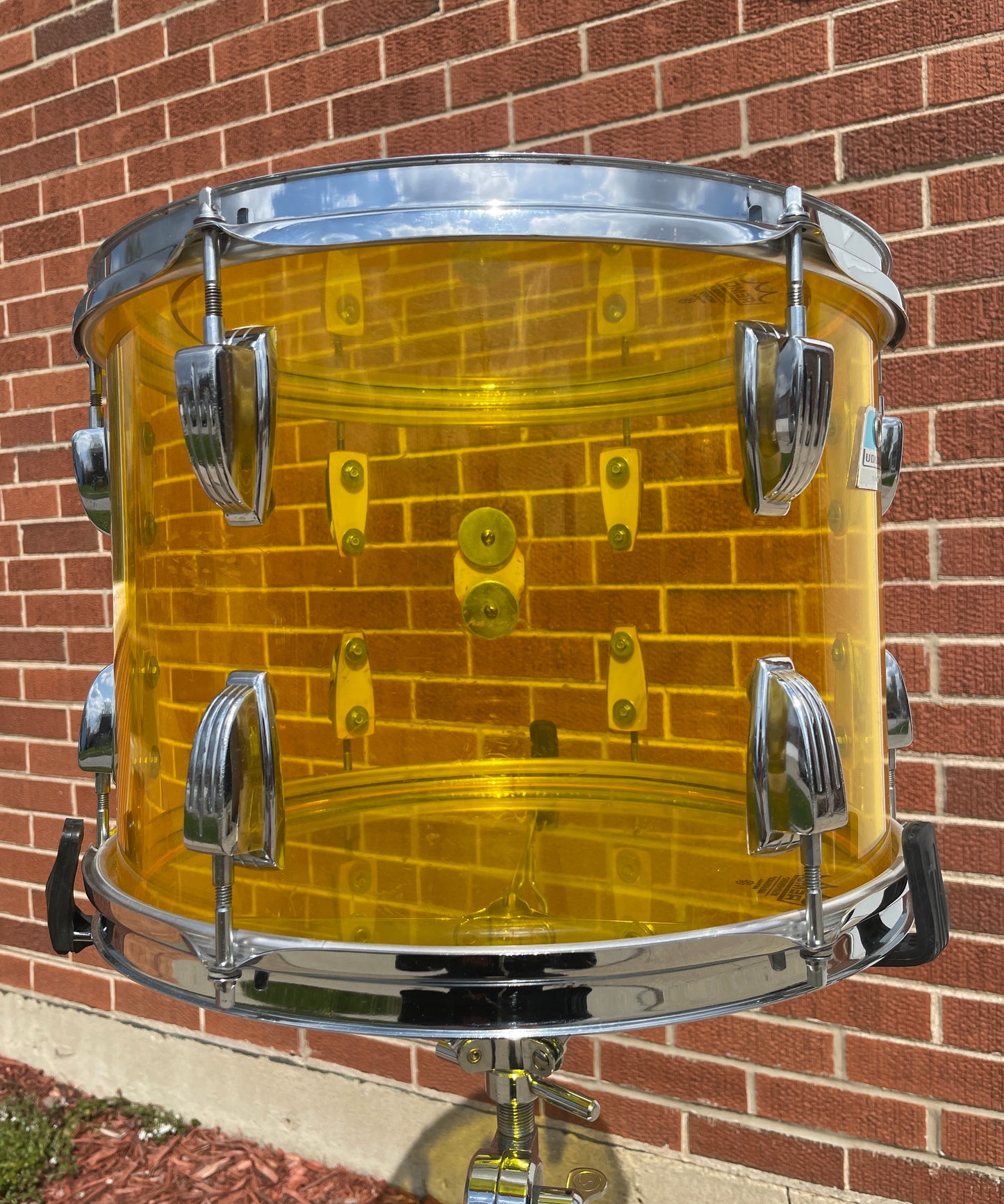 1970s Ludwig Vistalite 10x14 Tom Drum Yellow