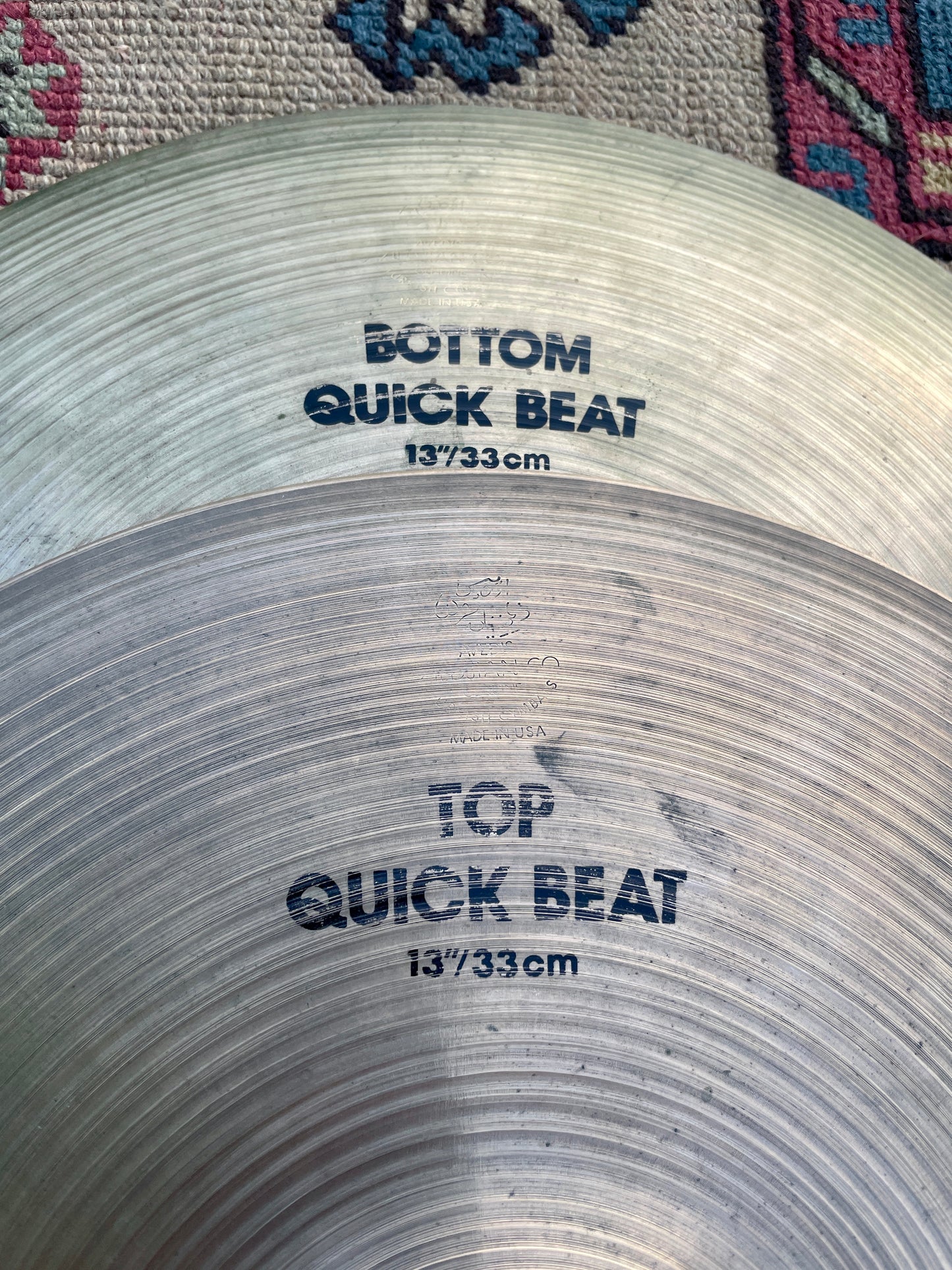 13" Zildjian A 1980s Quick Beat Hi-Hat Cymbal Pair 954g/1094g
