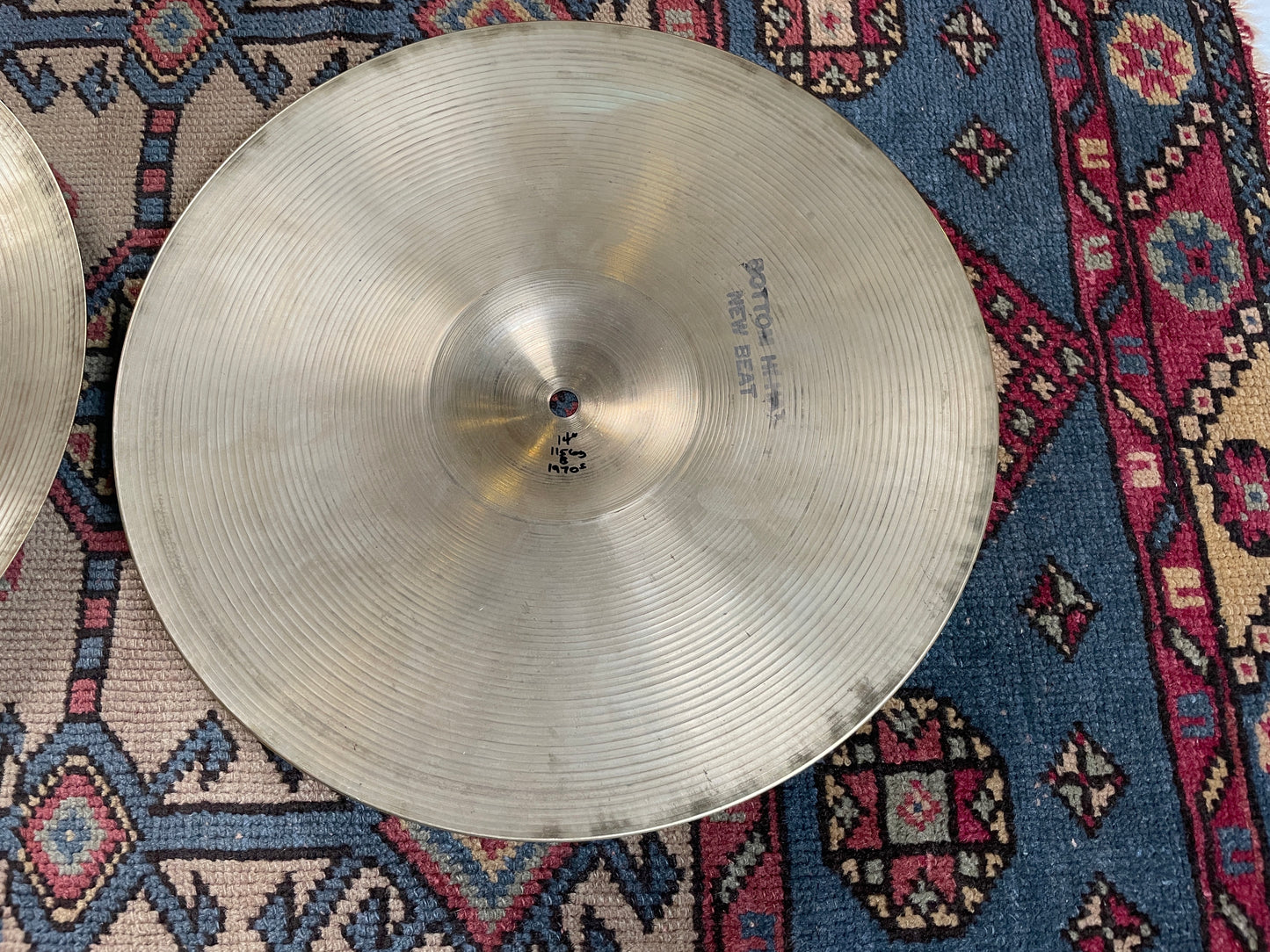14" Zildjian A 1970s New Beat Hi-Hat Cymbal Pair 848g/1156g