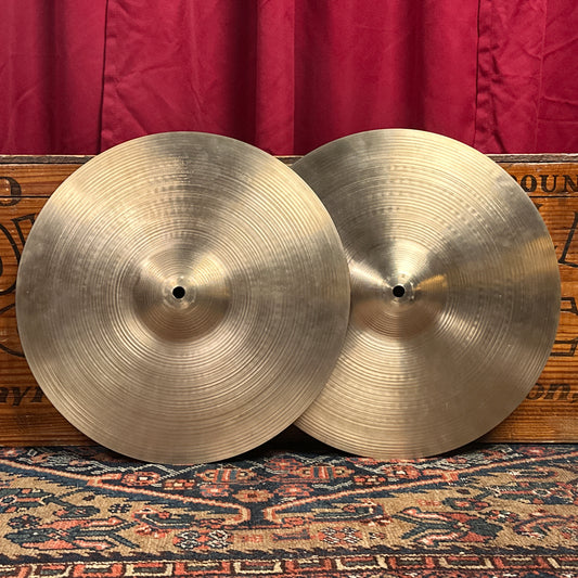 14" Zildjian A 1970s New Beat Hi-Hat Cymbal Pair 990g/1386g Hollow Logo *Video Demo*