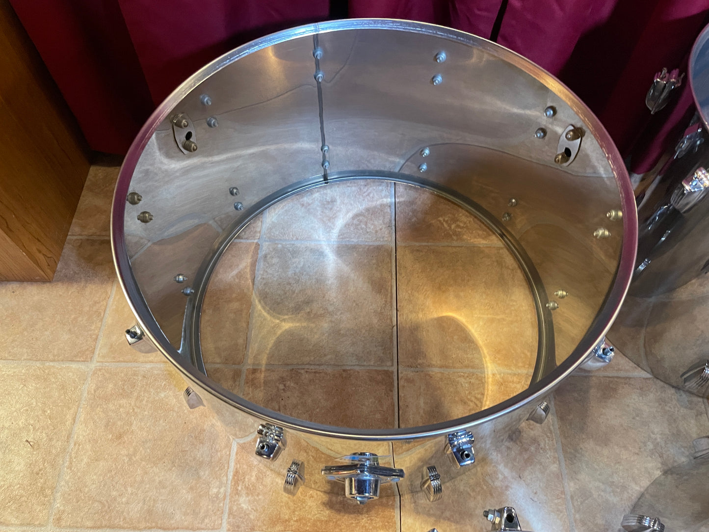 1970s Ludwig Stainless Steel Drum Set 24/13/16/18
