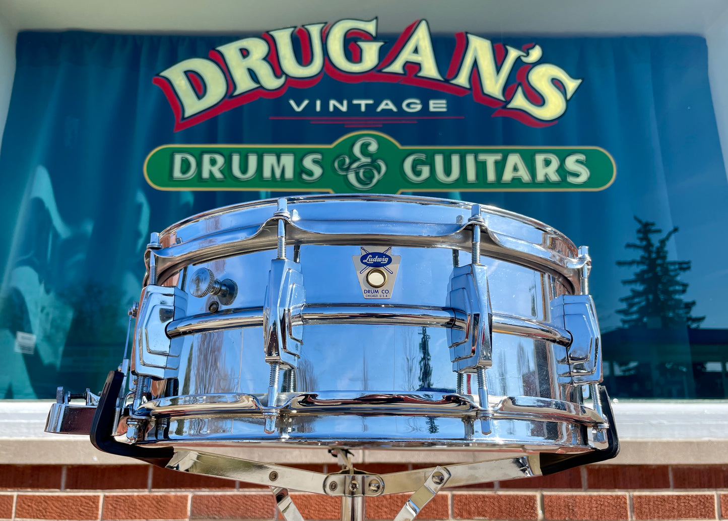 1958-1959 Ludwig 5x14 No. 410 Super Sensitive Snare Drum Trans Badge COB Supraphonic
