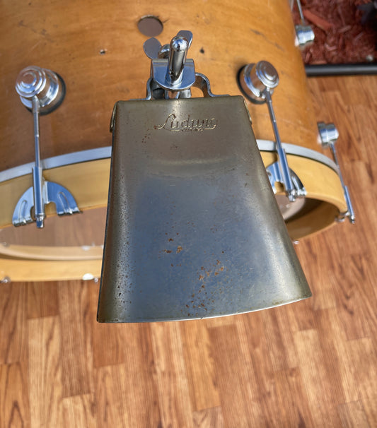 Vintage 1960s Ludwig Script Logo 5" Cow Bell And Holder Cowbell No. 129