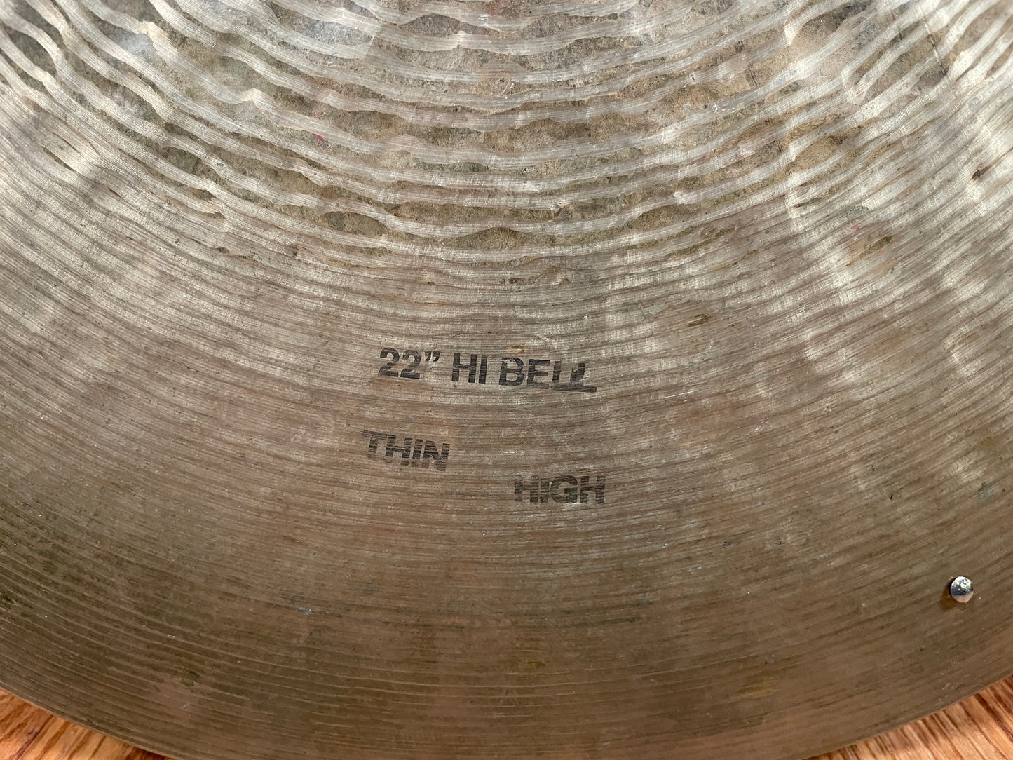 22" Zildjian Sound Lab Prototype Hi Bell Thin High Ride Cymbal w/ Rivets 2402g *Video Demo*