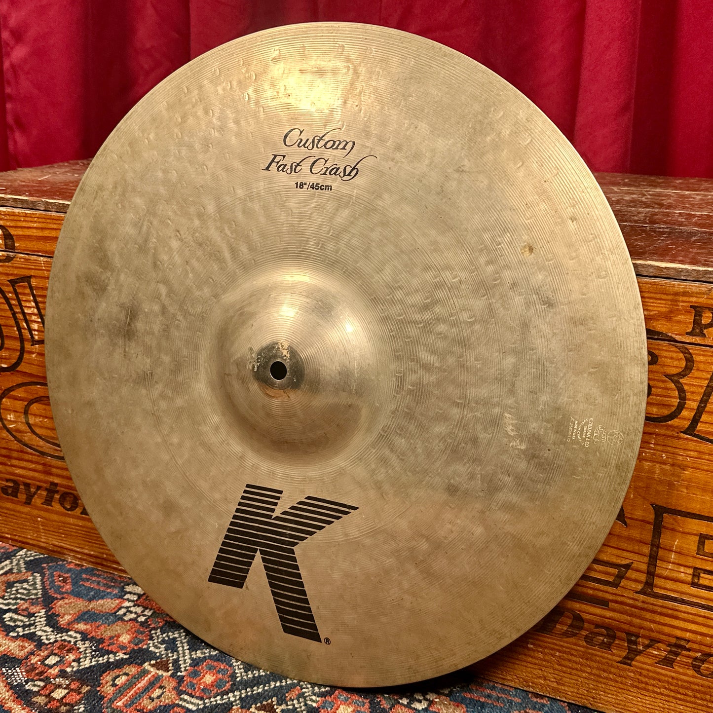 18" Zildjian K Custom Fast Crash Cymbal 1344g CRACKED *Video Demo*
