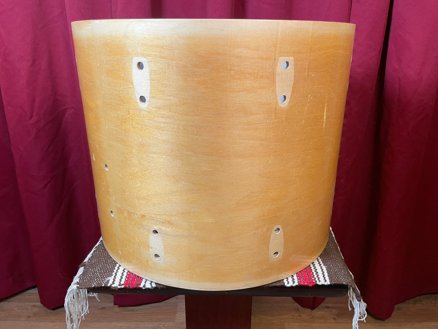 Vintage Gretsch 12x15 Floor Tom Drum Shell Natural Stop Sign Badge Era