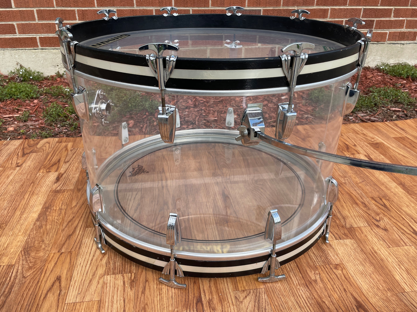 1970s Ludwig 14x24 Vistalite Bass Drum Clear