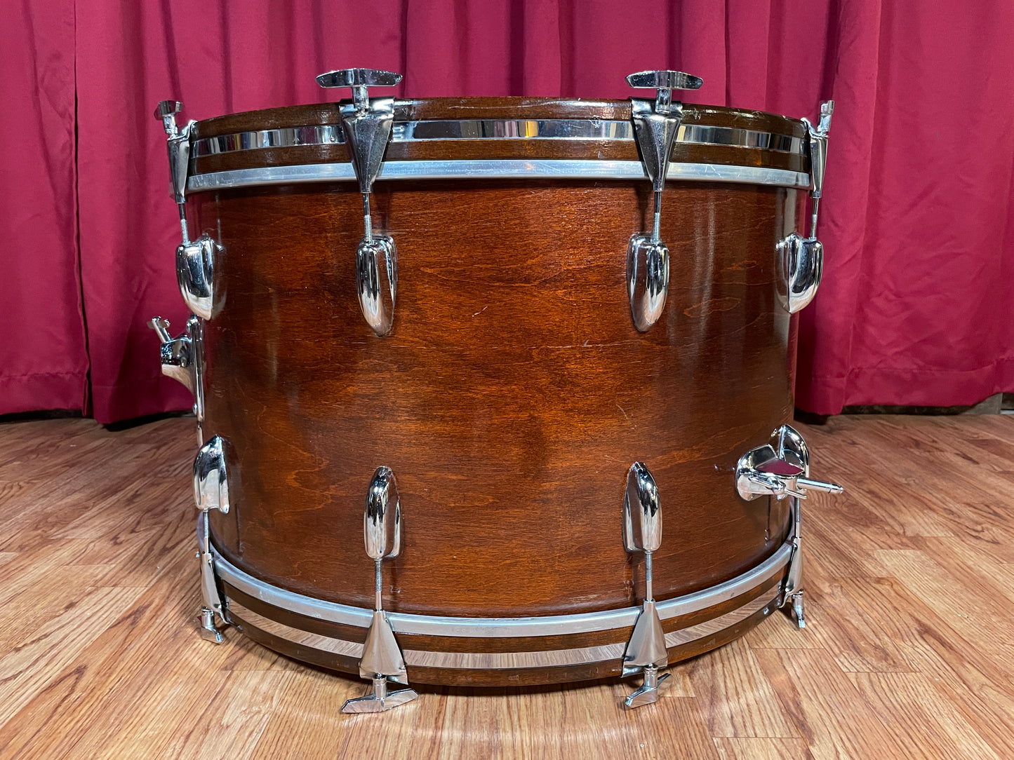 1970s Slingerland 14x24 Sound King Bass Drum Walnut 3 Ply