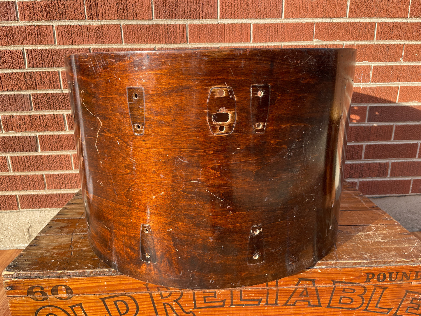 1970s Ludwig Hollywood 14x22 Bass Drum Shell Walnut Thermo-Gloss