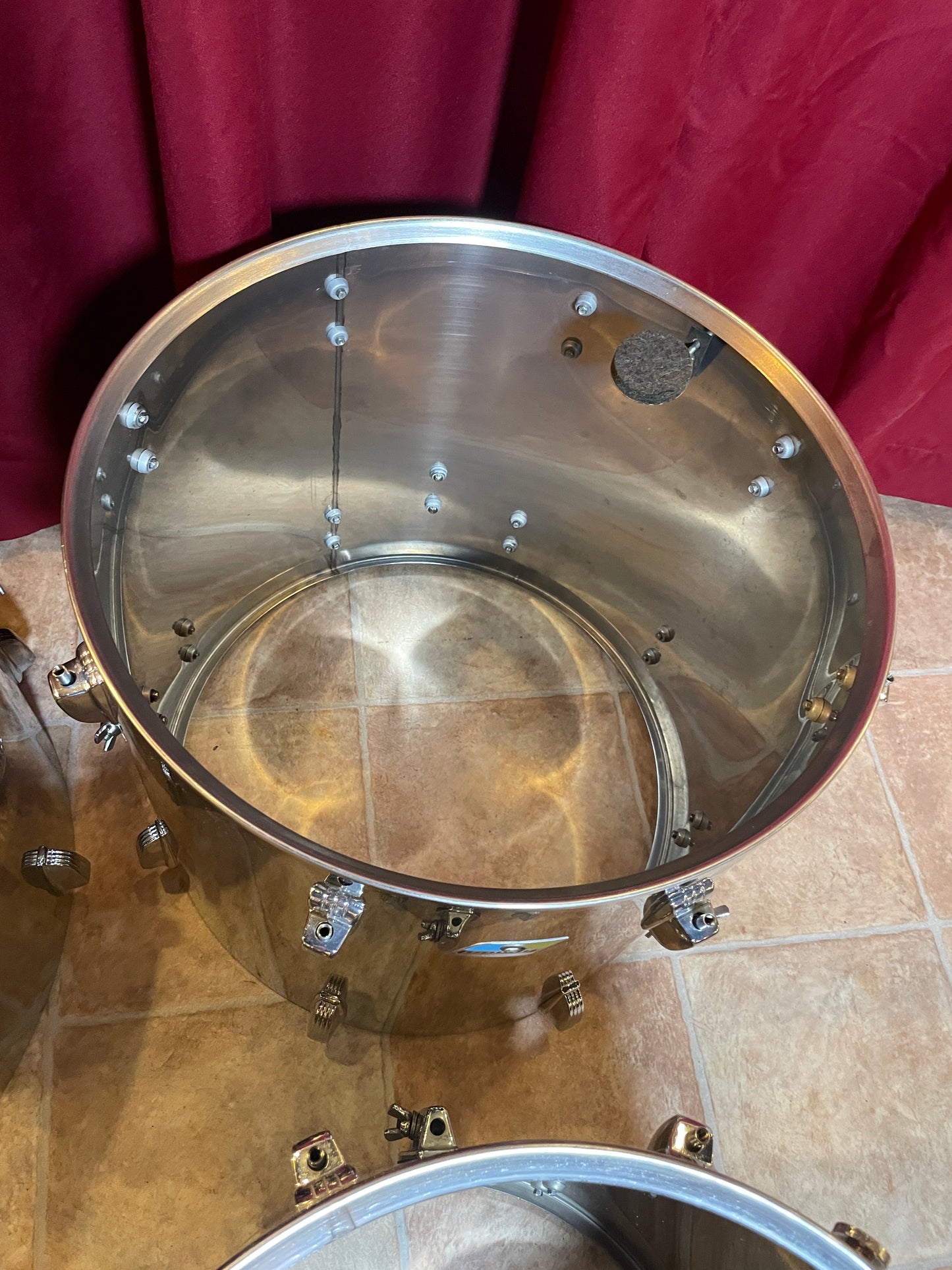 1970s Ludwig Stainless Steel Drum Set 24/13/16/18