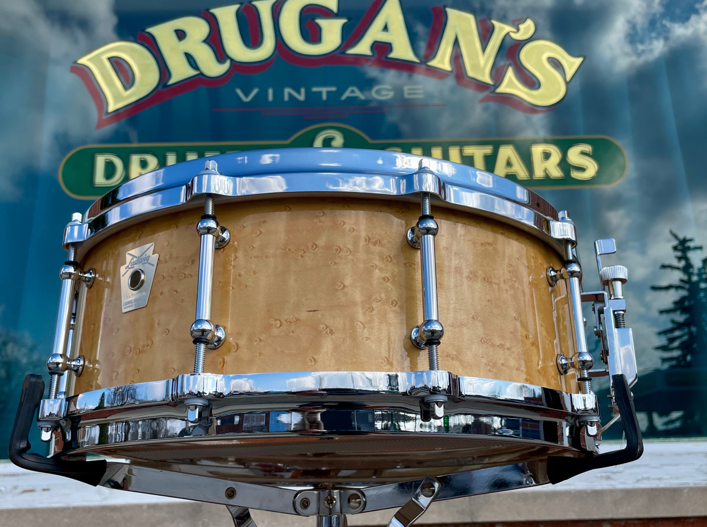 Ludwig Classic Maple 5x14 Exotic Birdseye Maple Snare Drum Die Cast Hoops Tube Lugs *Video Demo*