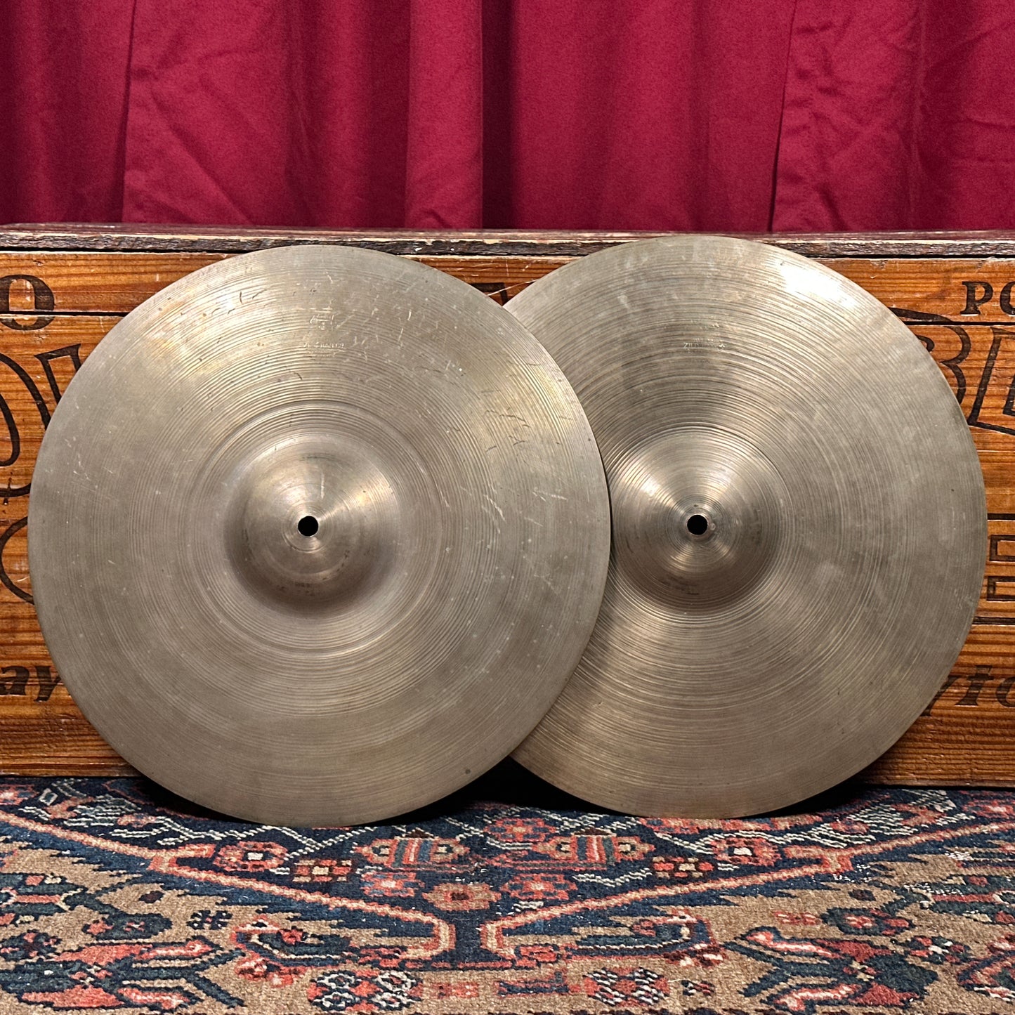 13" Zildjian A 1940s-50s Trans Stamp Hi-Hat Cymbal Pair 486g/512g *Video Demo*