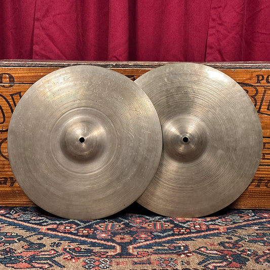 13" Zildjian A 1940s-50s Trans Stamp Hi-Hat Cymbal Pair 486g/512g *Video Demo*