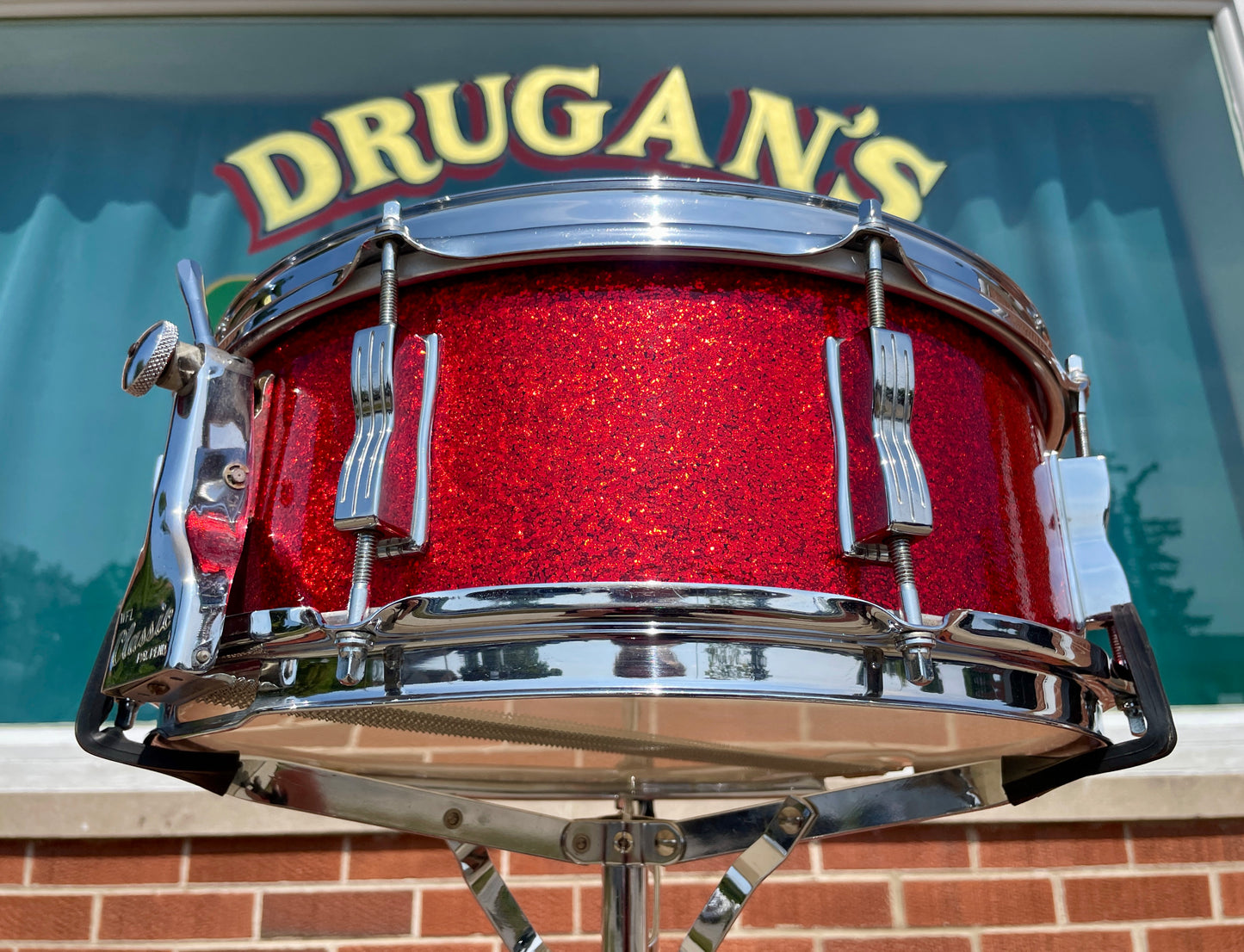 1962 Ludwig Super Classic 5.5x14 Snare Drum Red Sparkle