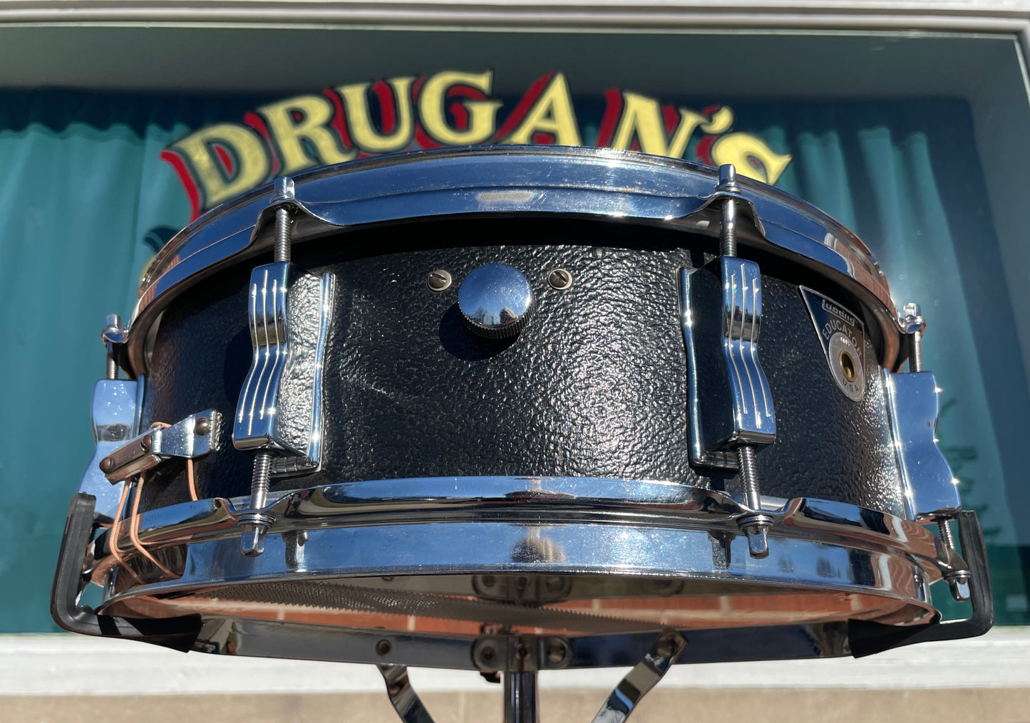 Late 1970s Ludwig No. 414 Educator 5x14 Combo Snare Drum Black