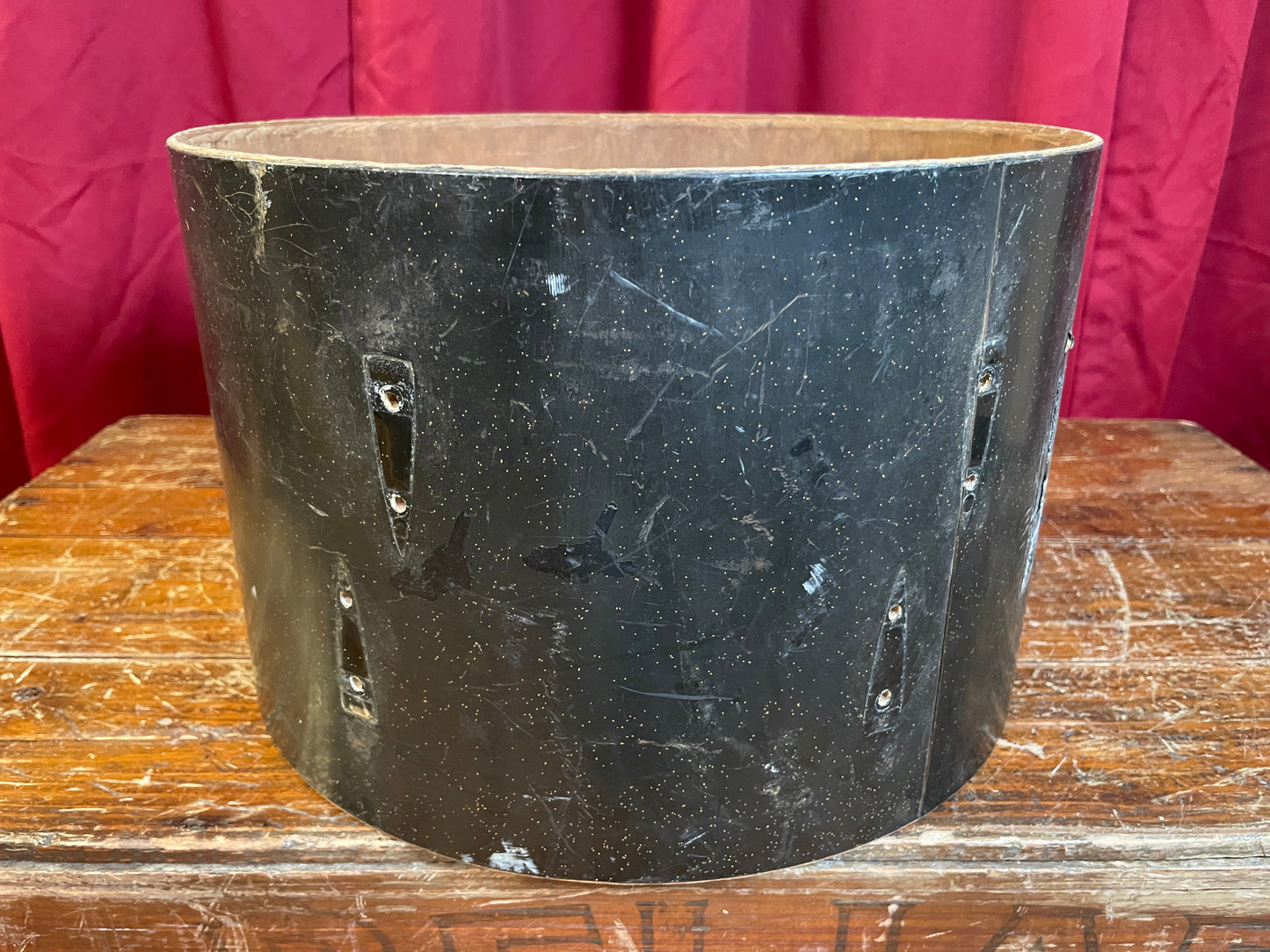 1971 Sonor Teardrop 8x12 Tom Shell Black Silver Speckle 30cm