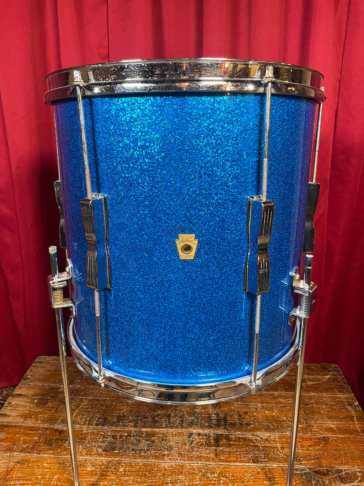 1963 Ludwig 14x14 Club Date Floor Tom Drum Blue Sparkle – Drugan's ...