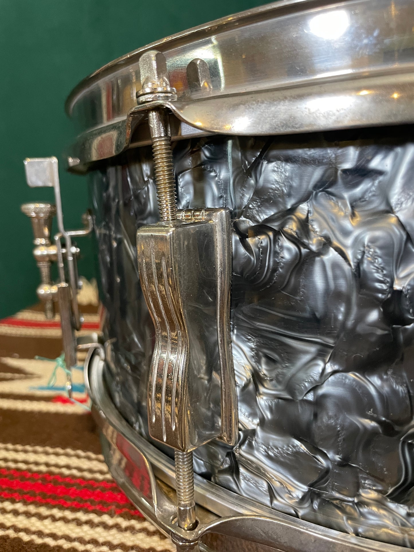 1963 Ludwig Pioneer 5x14 Pre-Serial Snare Drum Black Diamond Pearl