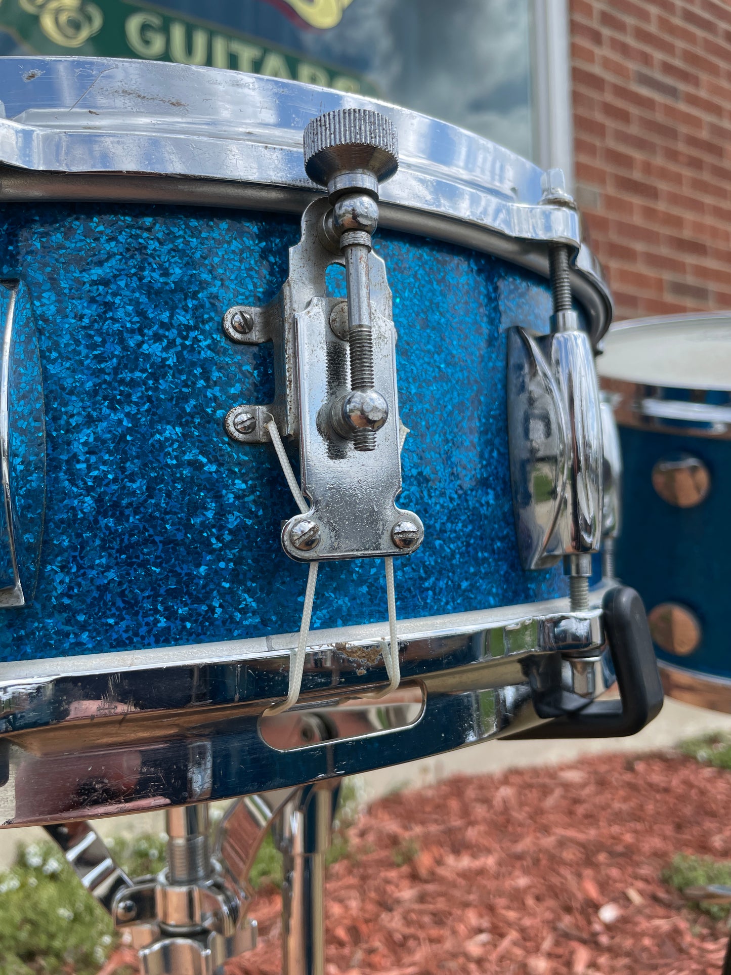 1960s Gretsch Progressive Jazz Drum Set Blue Sparkle 20/12/14/5.5x14