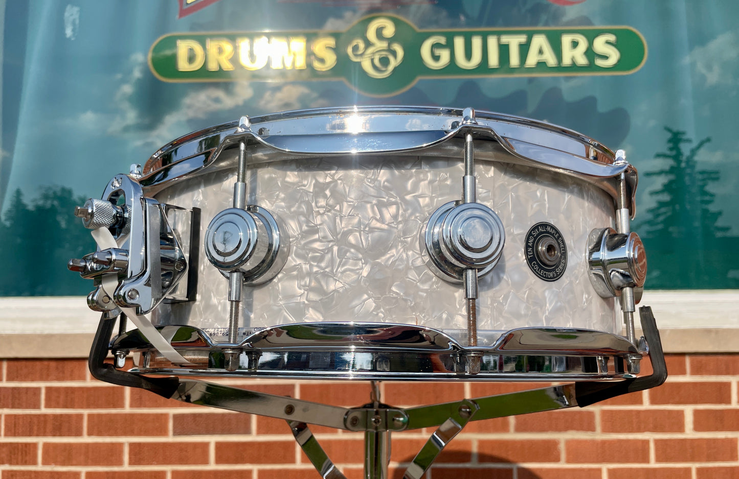 DW Collector's Series Ten & Six 5x14 Snare Drum White Marine Pearl Drum Workshop