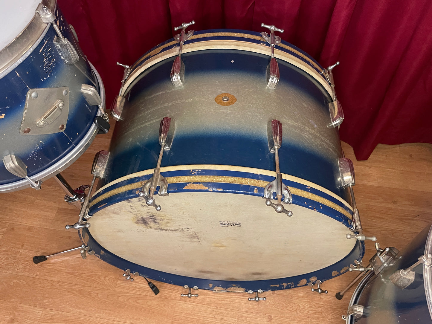 Vintage Slingerland Radio King Drum Set Blue/Silver Duco 24/13/16