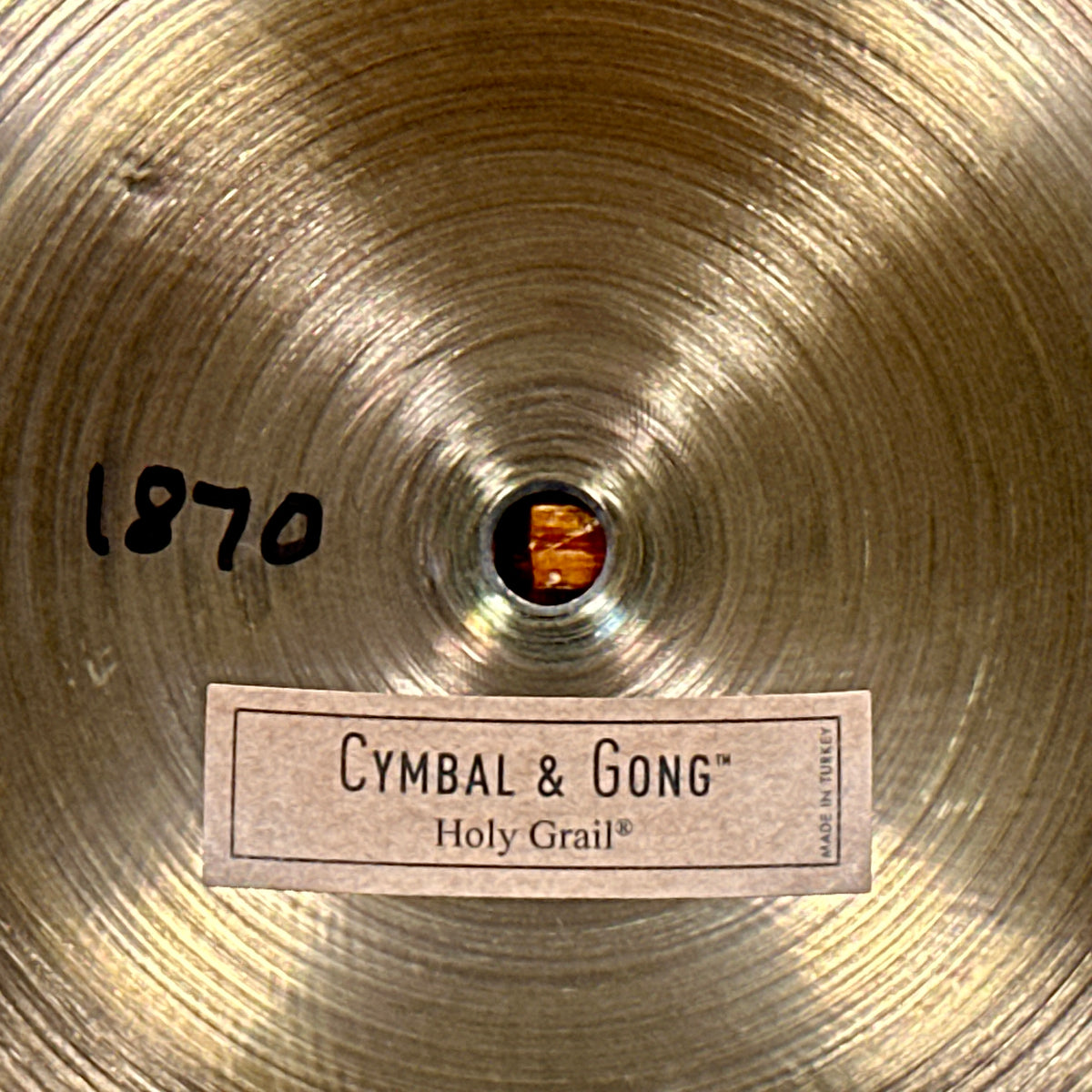 20" Cymbal & Gong Holy Grail Turkish Style Ride Cymbal 1870g *Video*