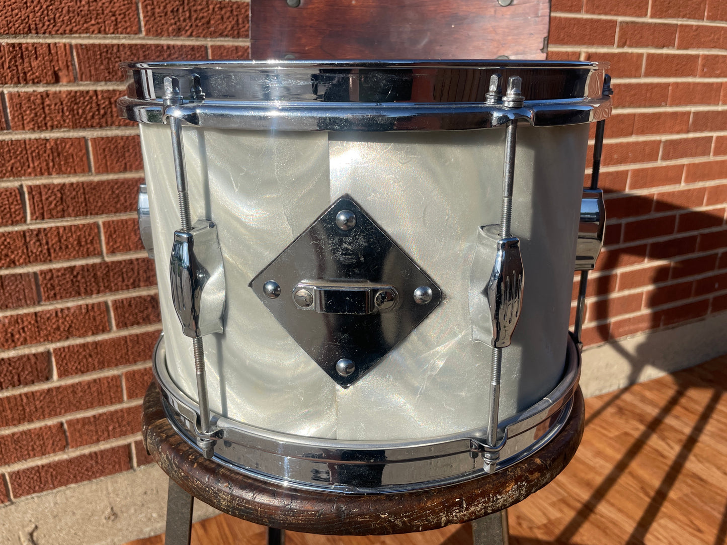 1960s Camco 8x12 Tom Drum White Moire / Satin Flame