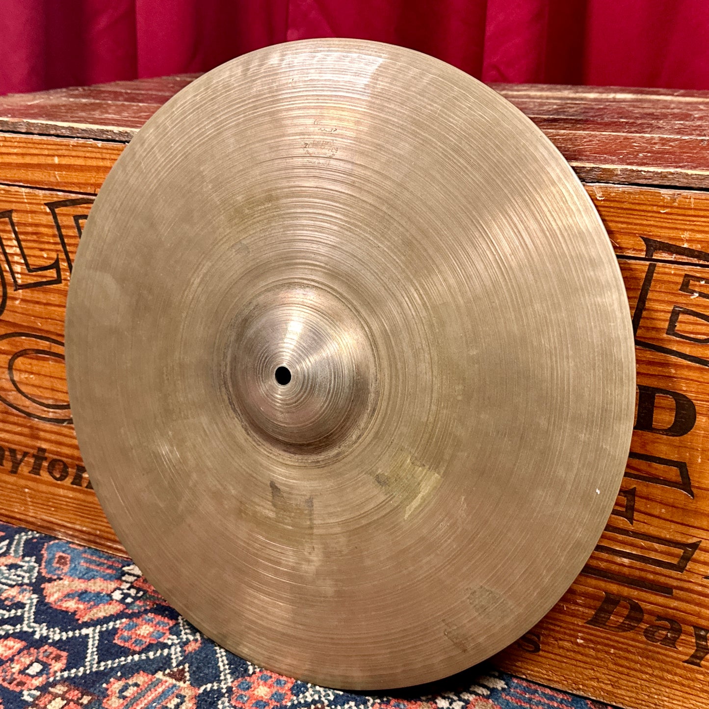 15" Zildjian A 1940s-1950s Trans Stamp Hi-Hat Single / Small Ride Cymbal 1396g