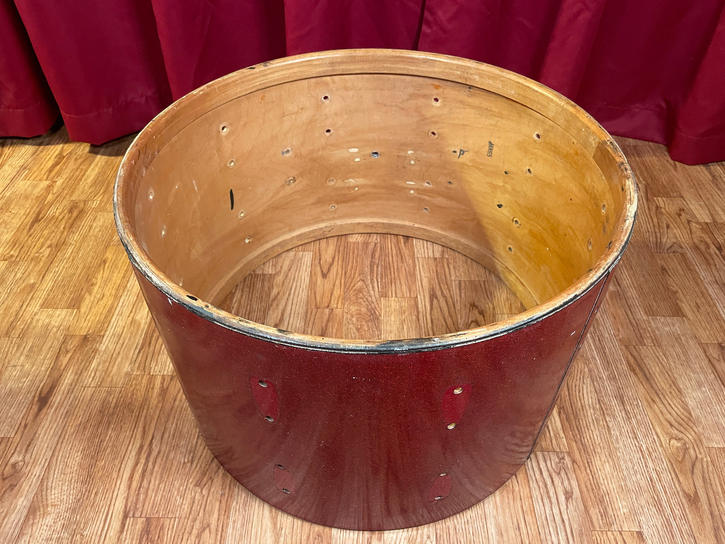 1965 Slingerland 14x22 Bass Drum Shell Red Sparkle 22x14