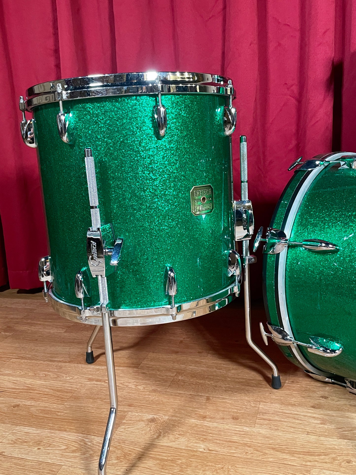 Gretsch USA Custom Bop Drum Set Green Sparkle 18/12/14