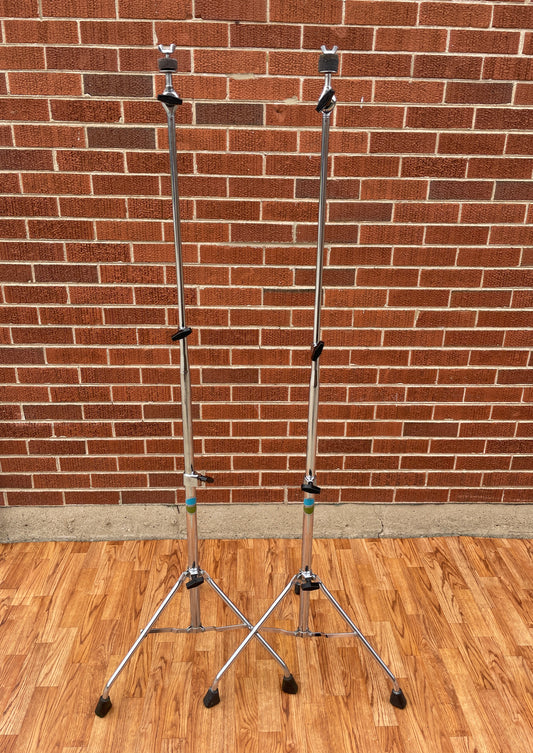 1970s Ludwig Atlas No. 1405 Straight Cymbal Stand Pair Tubular Legs