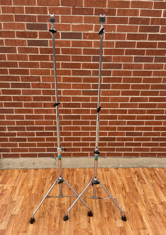1970s Ludwig Atlas No. 1405 Straight Cymbal Stand Pair Tubular Legs