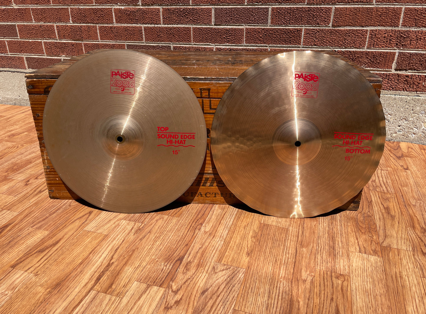 15" Paiste 2002 Sound Edge Hi-Hat Cymbal Pair 1152g/1256g