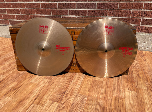 15" Paiste 2002 Sound Edge Hi-Hat Cymbal Pair 1152g/1256g