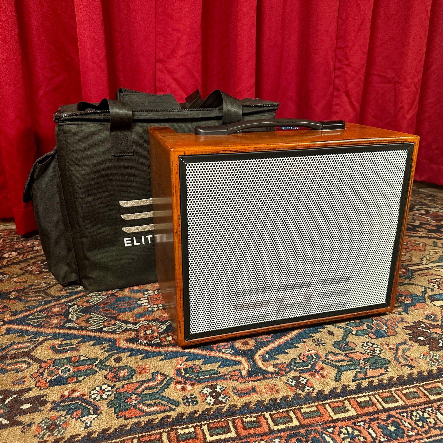Elite Acoustics D6-58 120-Watt Rechargeable 8” + 5” Acoustic Guitar/Multi-Chan Amplifier w/ Gig Bag