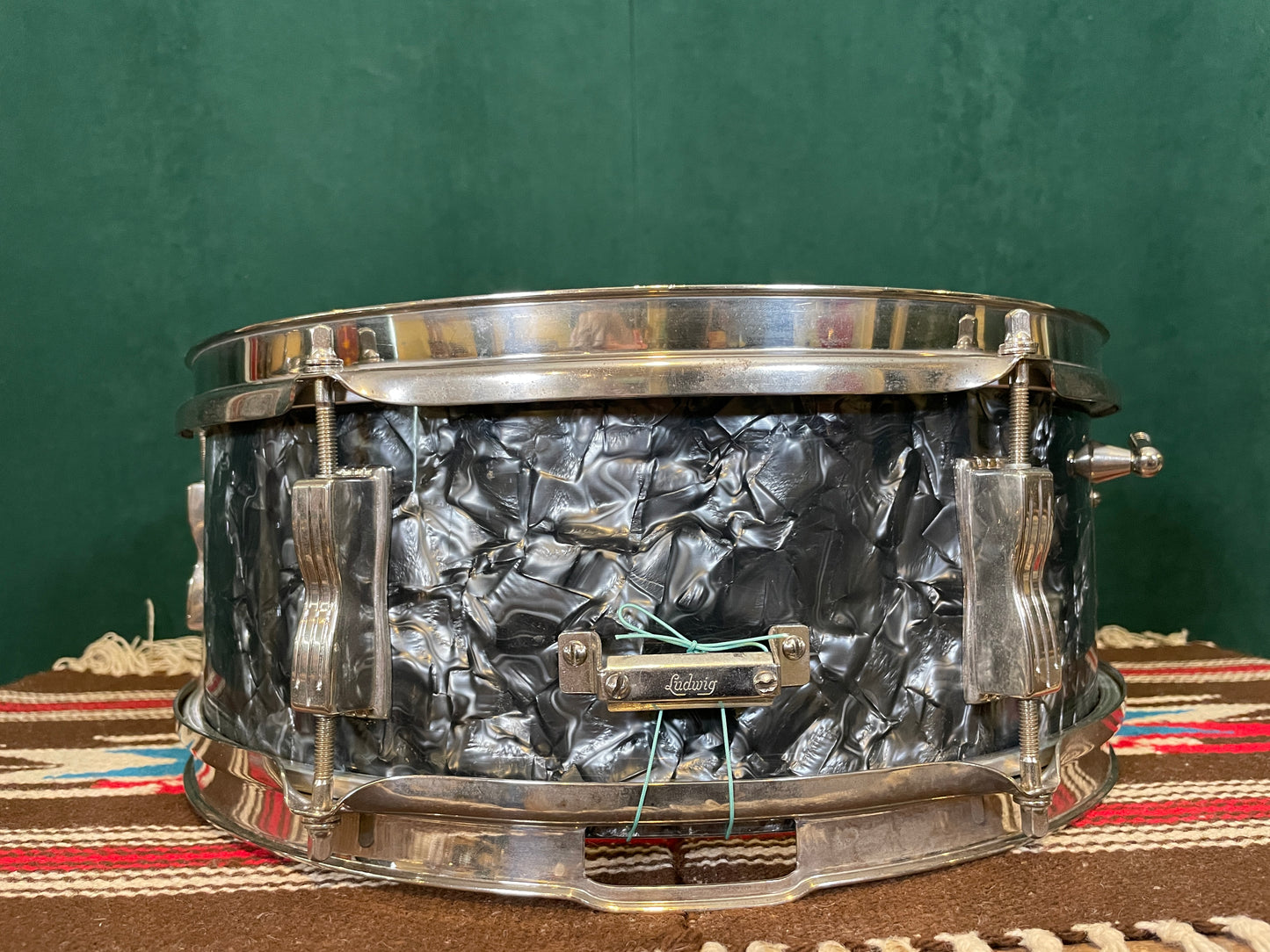 1963 Ludwig Pioneer 5x14 Pre-Serial Snare Drum Black Diamond Pearl