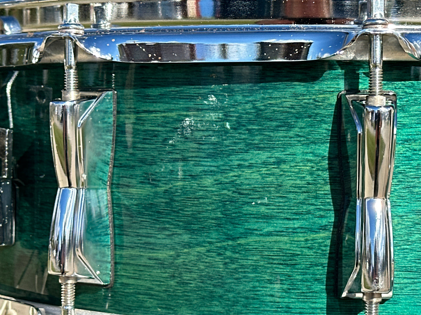1994 Yamaha Birch Custom 5.5x14 Snare Drum Deep Aqua BSD-095 MIJ