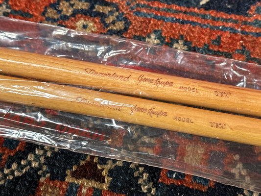 1970s Slingerland Gene Krupa GK Wood Tip Drum Sticks w/ Original Bag NOS