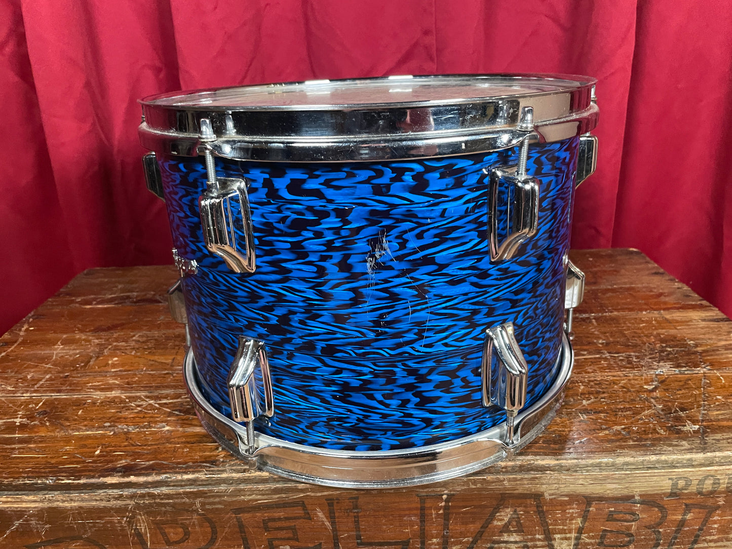 1960s Rogers Holiday 9x13 Tom Drum Blue Onyx Rewrap